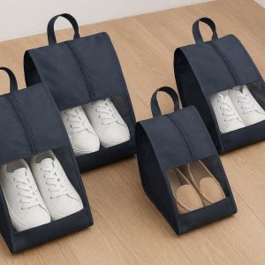 Waterproof Travel Shoe Bags Set Portable Dustproof Storage Pouches with Transparent Window and Durable Carry Handle