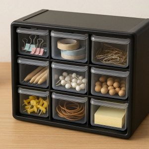 Mini Desktop Storage Cabinet with Transparent Drawers for Stationery Office Supplies and Small Household Items